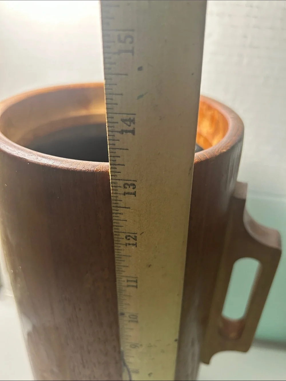 Vintage Dansk ice bucket 13 inches teak wood